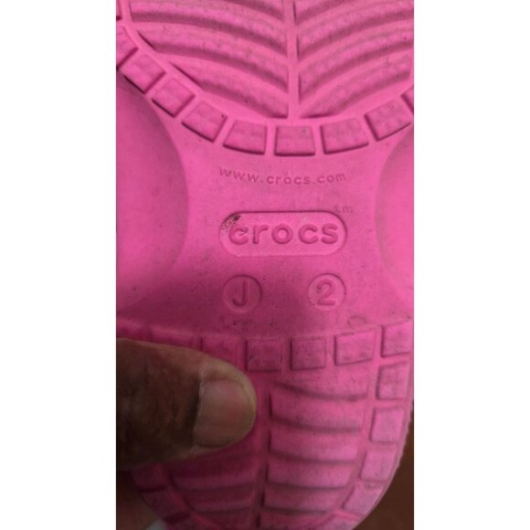 Crocs Kids Pink Classic Clogs Slip-On Shoes Size J2 With Adjustable Strap - Picture 8 of 8
